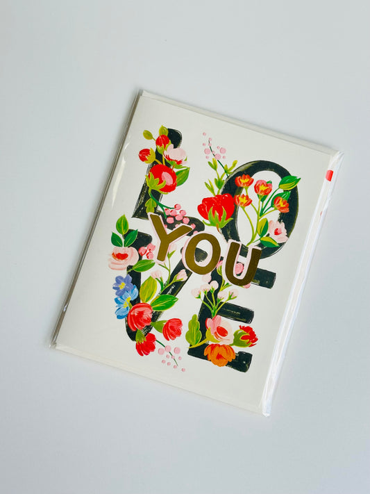 Love You with Flowers Love Greeting Card